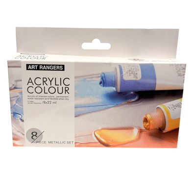 Förpackning Acrylic Colour Metallic akrylfärger 8x22 ml från Art Rangers