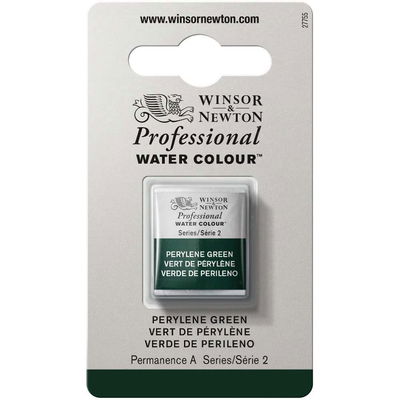 Förpackning med Winsor & Newton Professional akvarellfärg Perylene Green halvkopp