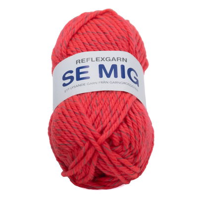Se Mig Reflexgarn Röd 50 g Se Mig Reflexgarn Röd 50 g med reflextråd för stickning och virkning
