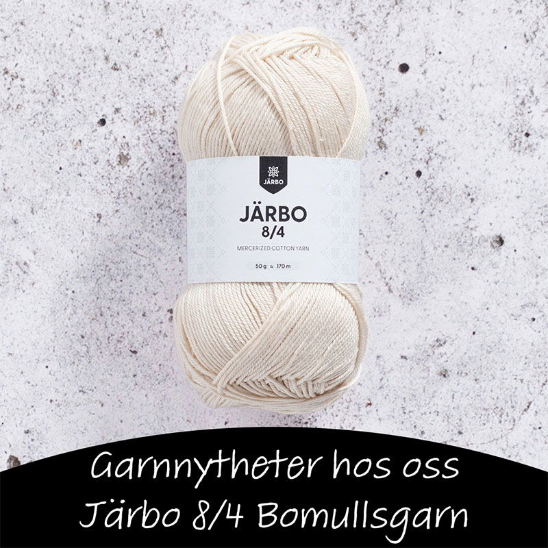 Nu finns Järbo 8/4 hos Cria. Ett mångsidigt bomullsgarn i massor av färger