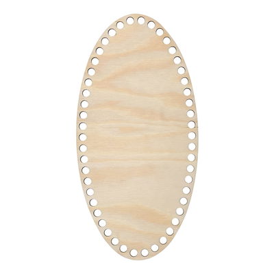 Smal oval bas till virkade korgar, 15x30 cm Smal oval bas till virkade korgar. Denna korgbotten har storleken 15x30 cm och är tillverkad i furu