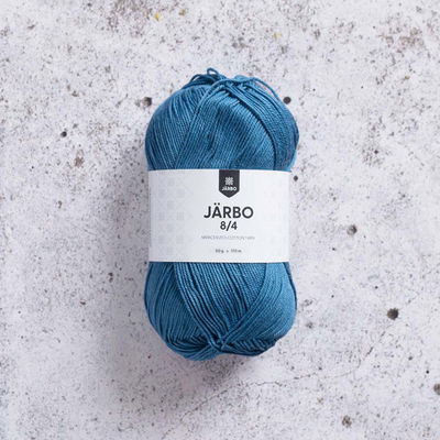Järbo 8/4 50 gram. Denimblå bomullsgarn. 100% bomull.