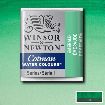 Emerald, Cotman akvarellfärg Winsor & Newton Cotman akvarellfärg halvkopp, Emerald