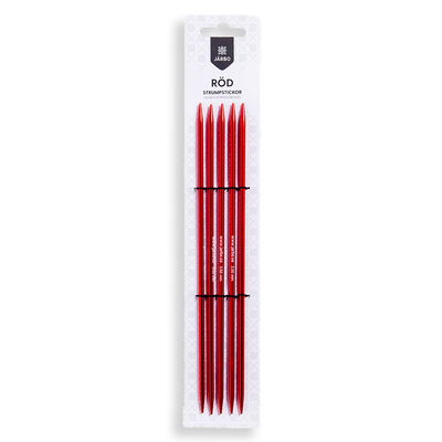Strumpstickor Järbo Röd 8 mm 20 cm, fem stickor