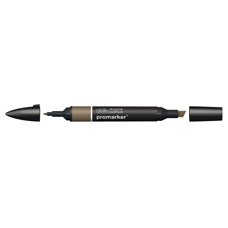 Winsor & Newton Promarker Umber O615 marker med bred snedskuren spets och smal rund spets