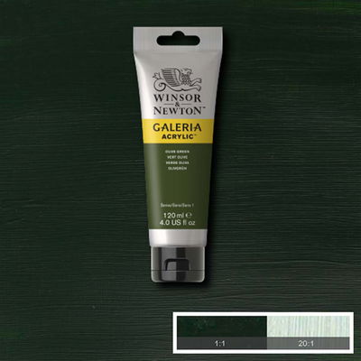 Tub med 120 ml akrylfärg. Winsor & Newton Galeria Olive Green