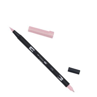 Tombow ABT Dual Brush, vattenbaserad penna med två spetsar, en fine och en brush, Dusty Rose 772