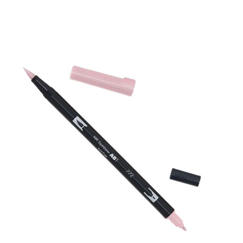 Tombow ABT Dual Brush, vattenbaserad penna med två spetsar, en fine och en brush, Dusty Rose 772