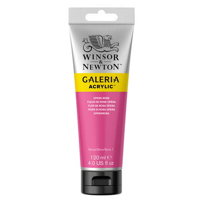 Tub med 120 ml akrylfärg. Winsor & Newton Galeria Opera Rose