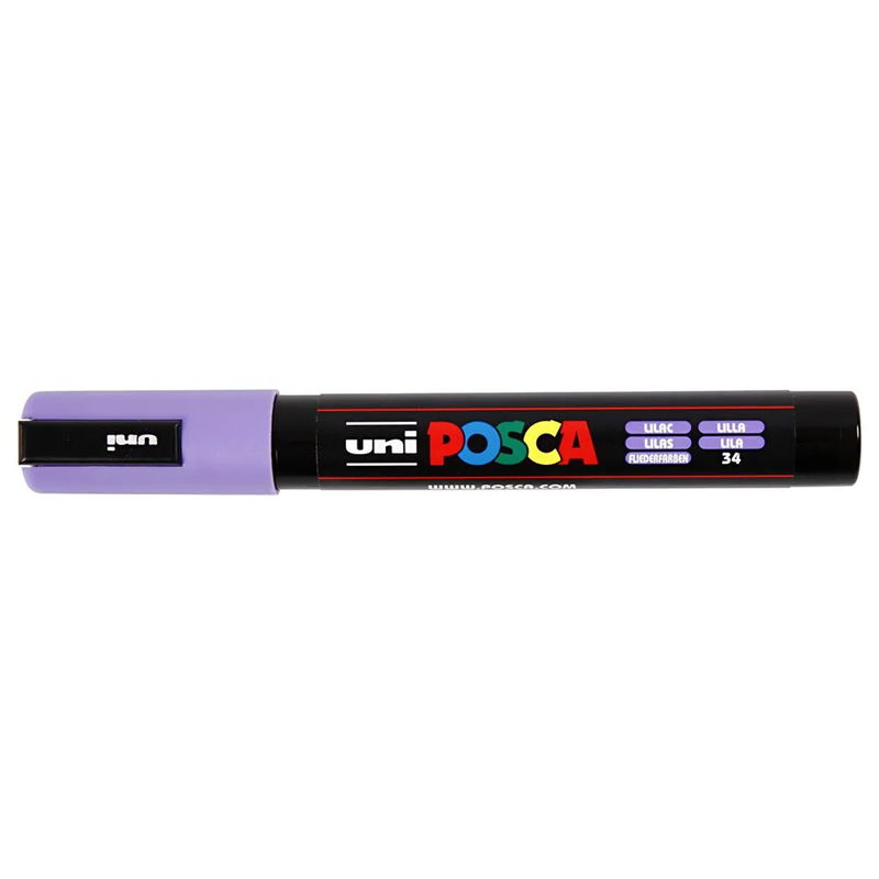 Posca PC-5M Lilac med kork, stängd marker sedd från sidan