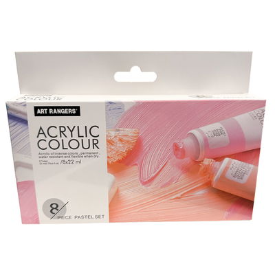Förpackning Acrylic Colour Pastell akrylfärger 8x22 ml från Art Rangers