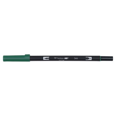 Vattenbaserad penna med två spetsar, en fineliner och en penselspets, Tombow ABT Dual Sea Green