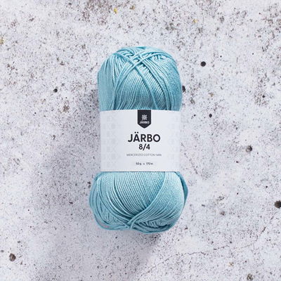 Järbo 8/4 50 gram. Pastellblått bomullsgarn. 100% bomull.