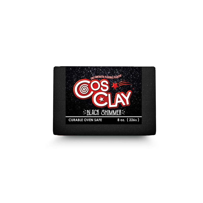 Cosclay ELEMENTS Shimmer Black. Flexibel glittrig polymerlera, 227 gram