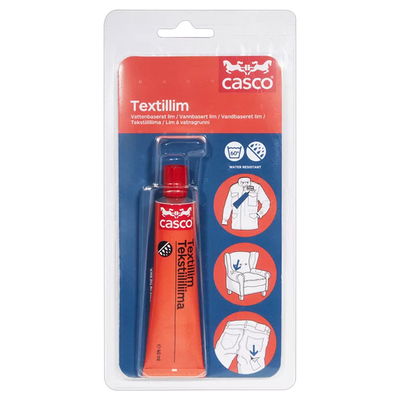 Casco textillim, förpackning på 40 ml. Tål maskintvätt 60 grader