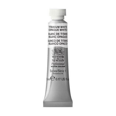 Förpackning med Winsor & Newton Professional akvarellfärg Titanium White 5 ml tub