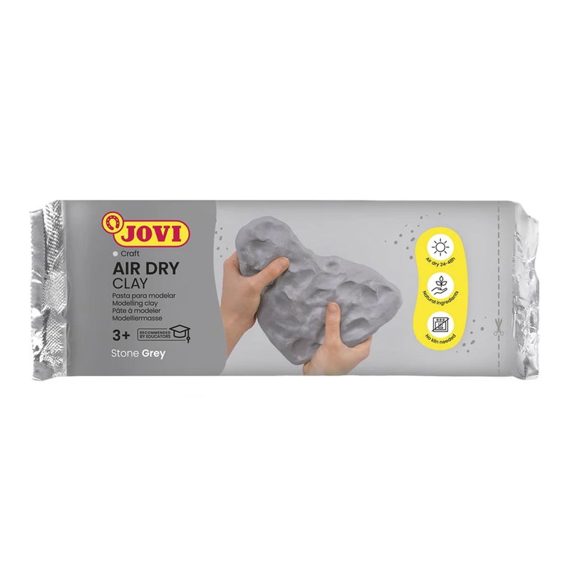 Förpackning av Jovi Air Dry Clay Stone Grey 250 g lufttorkande lera