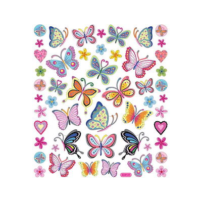 Stickers, fjärilar och blommor Färgglada klistermärken med motiv av fjärilar och blommor