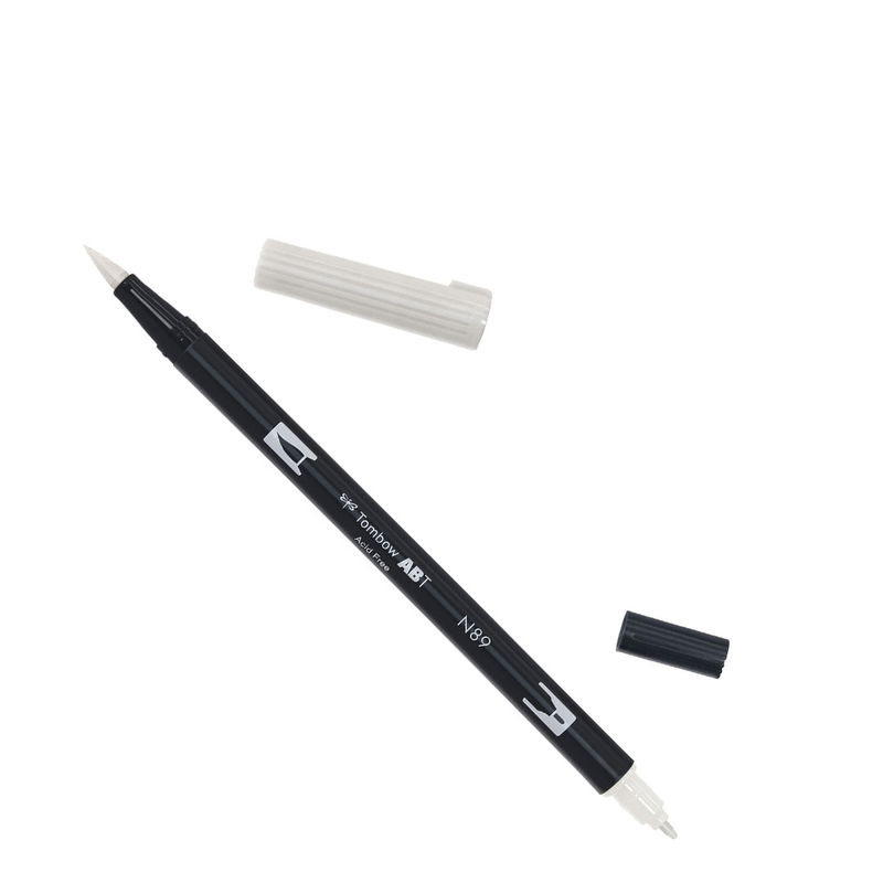 Tombow ABT Dual Brush, vattenbaserad penna med två spetsar, en fine och en brush, Warm Gray 1 N89