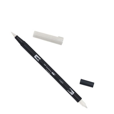 Tombow ABT Warm Gray 1 N89 Tombow ABT Dual Brush, vattenbaserad penna med två spetsar, en fine och en brush, Warm Gray 1 N89