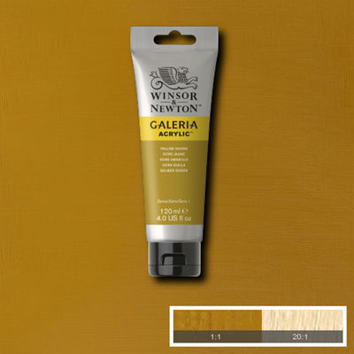 Tub med 120 ml akrylfärg. Winsor & Newton Galeria Yellow Ochre