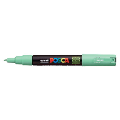 Posca PC-1M Light Green med spets synlig, öppen marker sedd från sidan