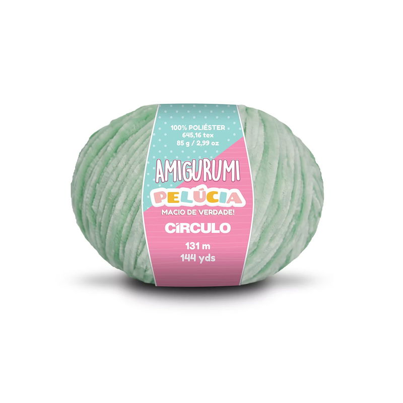 Circulo Amigurumi Pelúcia Neo Mint 85 g polyestergarn med sammetslen yta för amigurumis och gosedjur
