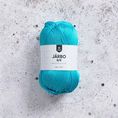 Järbo 8/4 50 gram. Turkos bomullsgarn. 100% bomull.