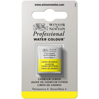 Förpackning med Winsor & Newton Professional akvarellfärg Cadmium Lemon halvkopp