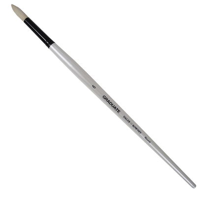 Daler-Rowney Graduate Bristle Round Nr 6 Long Handle pensel med Chungking-svinborst, svart hylsa och pärlvitt skaft