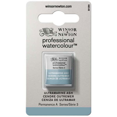 Förpackning med Winsor & Newton Professional akvarellfärg Ultramarine Ash halvkopp