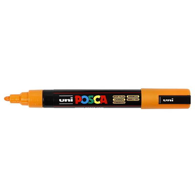 Posca PC-5M Orange med spets synlig, öppen marker sedd från sidan
