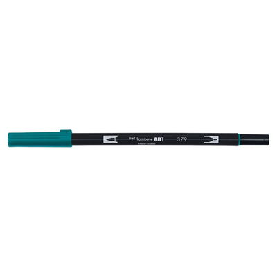 Vattenbaserad penna med två spetsar, en fineliner och en penselspets, Tombow ABT Dual Jade Green