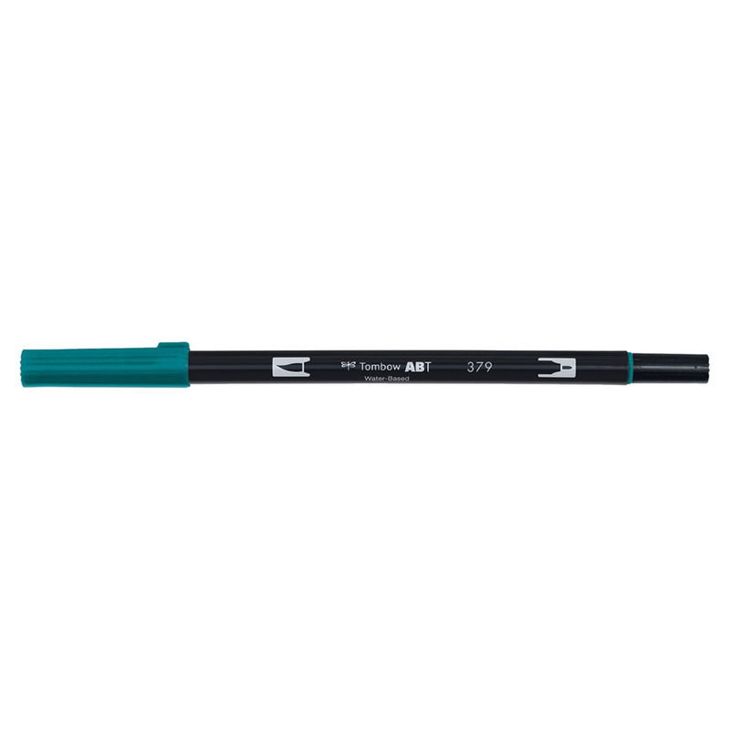 Vattenbaserad penna med två spetsar, en fineliner och en penselspets, Tombow ABT Dual Jade Green