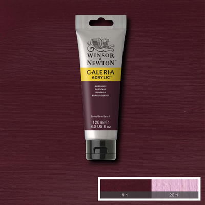 Tub med 120 ml akrylfärg. Winsor & Newton Galeria Burgundy