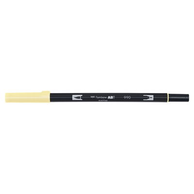 Vattenbaserad penna med två spetsar, en fineliner och en penselspets, Tombow ABT Dual brush Light Sand
