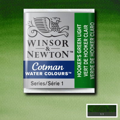 Hooker's Green Light, Cotman akvarellfärg Winsor & Newton Cotman akvarellfärg halvkopp, Hooker's Green Light
