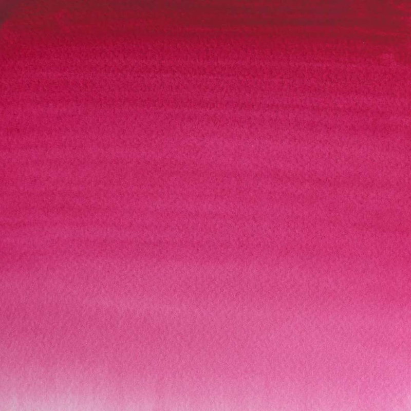 Quinacridone Magenta akvarellfärg som djup rosa magentaton på papper