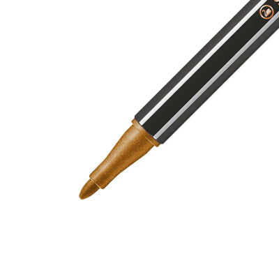 Närbild på fiberspetspenna Stabilo Pen 68 Koppar