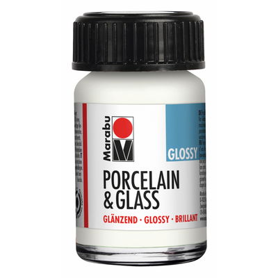 White, Marabu Glas- och porslinsfärg, 15 ml