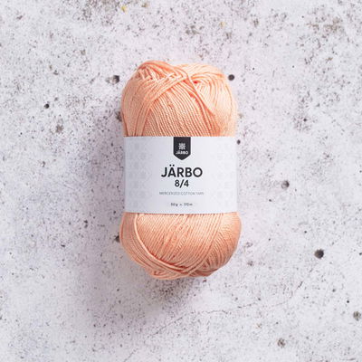 Järbo 8/4 50 gram. Pastelaprikos bomullsgarn. 100% bomull.