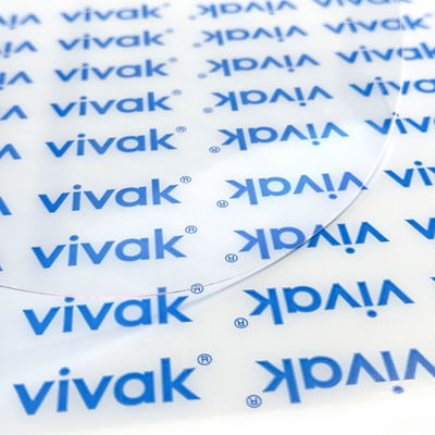 Vivak PETG 1 mm plastark, runt Transparent runt plastark av PETG 1 mm med skyddsfilm i storleken 750 mm