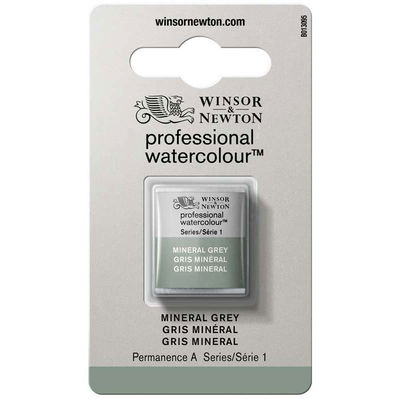 Förpackning med Winsor & Newton Professional akvarellfärg Mineral Grey halvkopp