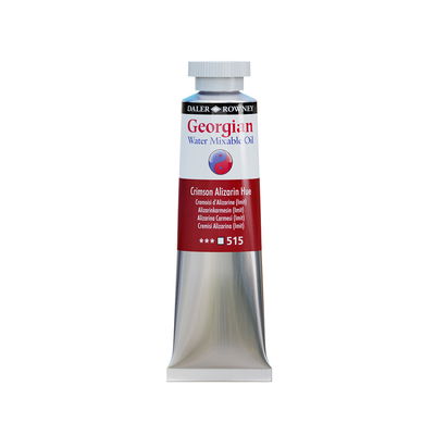 Georgian Water Mixable Oil Paint Crimson Alizarin Hue 37 ml vattenlöslig oljefärg i tub på vit bakgrund