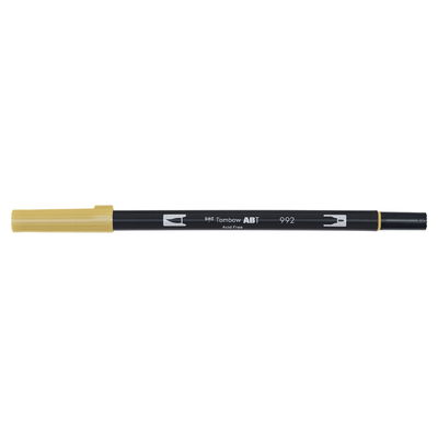 Vattenbaserad penna med två spetsar, en fineliner och en penselspets, Tombow ABT Dual brush Sand