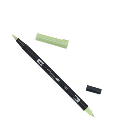 Tombow ABT Mint Tombow ABT Dual Brush, vattenbaserad penna med två spetsar, en fine och en brush, Mint 243