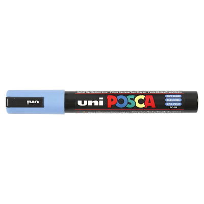 Posca PC-5M Sky Blue med kork, stängd marker sedd från sidan
