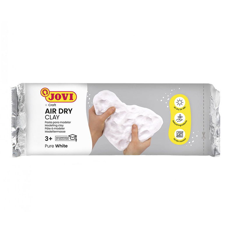 Jovi Air Dry Clay 1 kg vit, självtorkande lera i förpackning