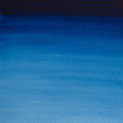 Färgprov (swatch) Cotman akvarellfärg Prussian Blue