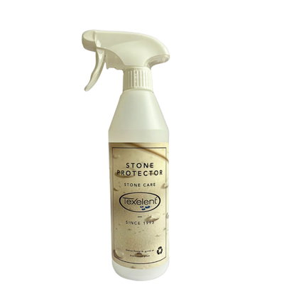 Texelent Stone Protector 500 ml sten- och fogskydd, sprayflaska med beige etikett framifrån